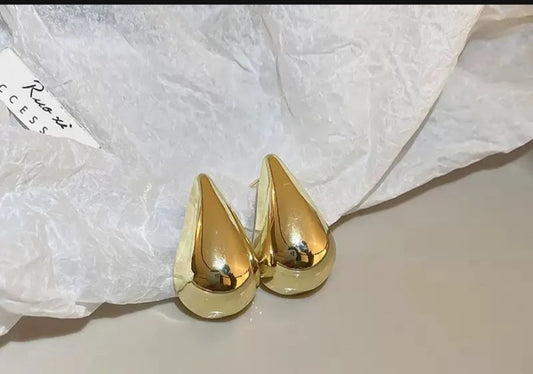 Triple Pearl Gold Hoop Earrings