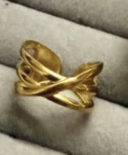 Abstract Wrap Gold Ring – Modern Adjustable Designer Ring