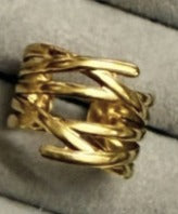 Modern Abstract Gold Wrap Ring – Adjustable Statement Ring