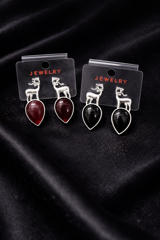 Deer Charm Designer Drop Earrings