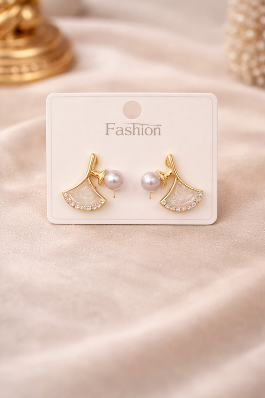 Pearl Fan Luxe Earrings