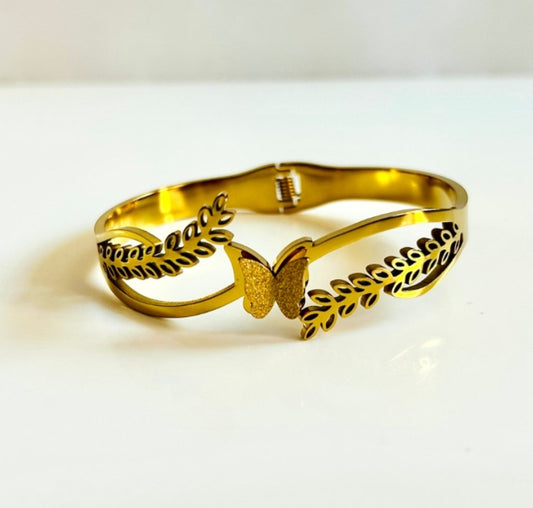 Leafy butterfly bracelet