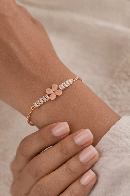 Floral Crystal Designer Bracelet