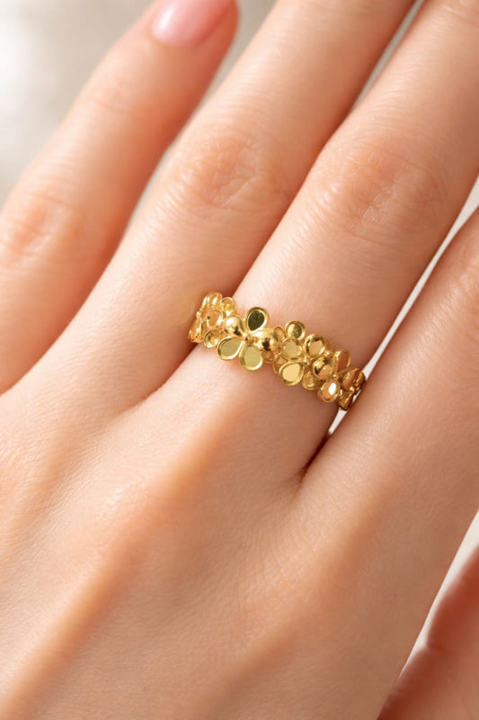 Blossom Petal Adjustable Gold Ring