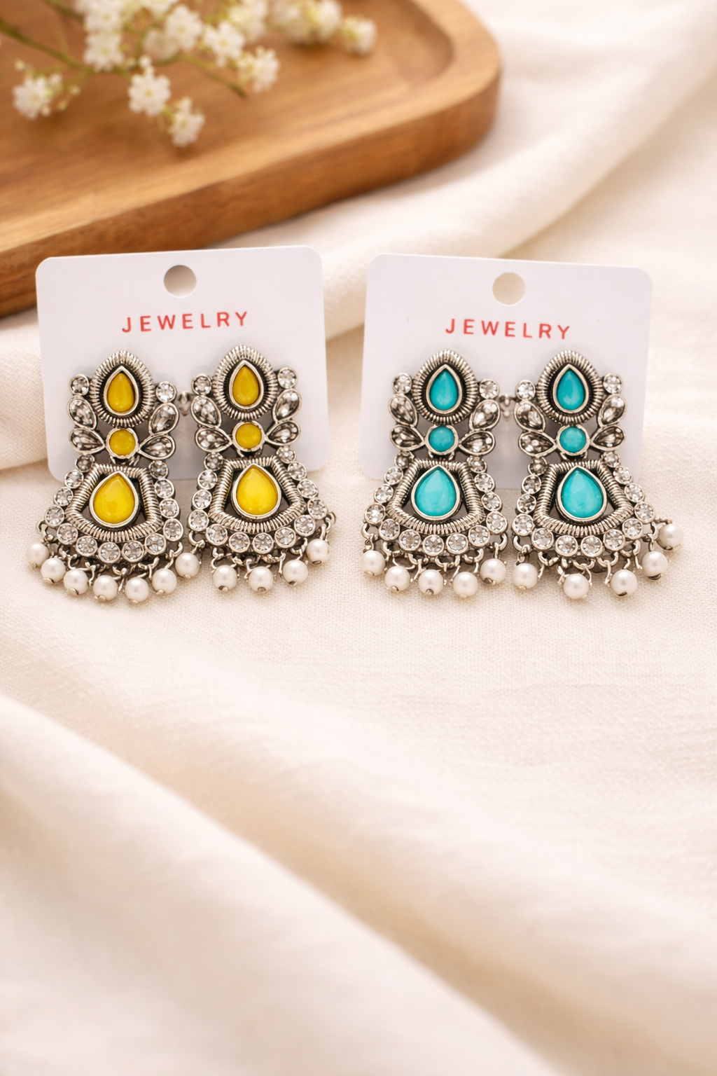 Boho Tribal Stone Statement Earrings