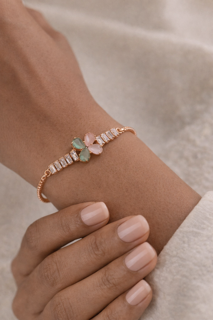 Floral Crystal Designer Bracelet