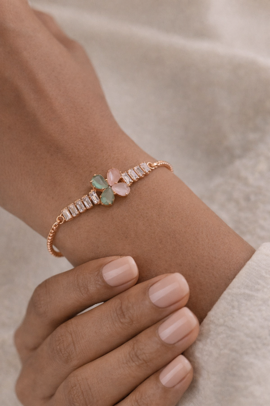 Floral Crystal Designer Bracelet