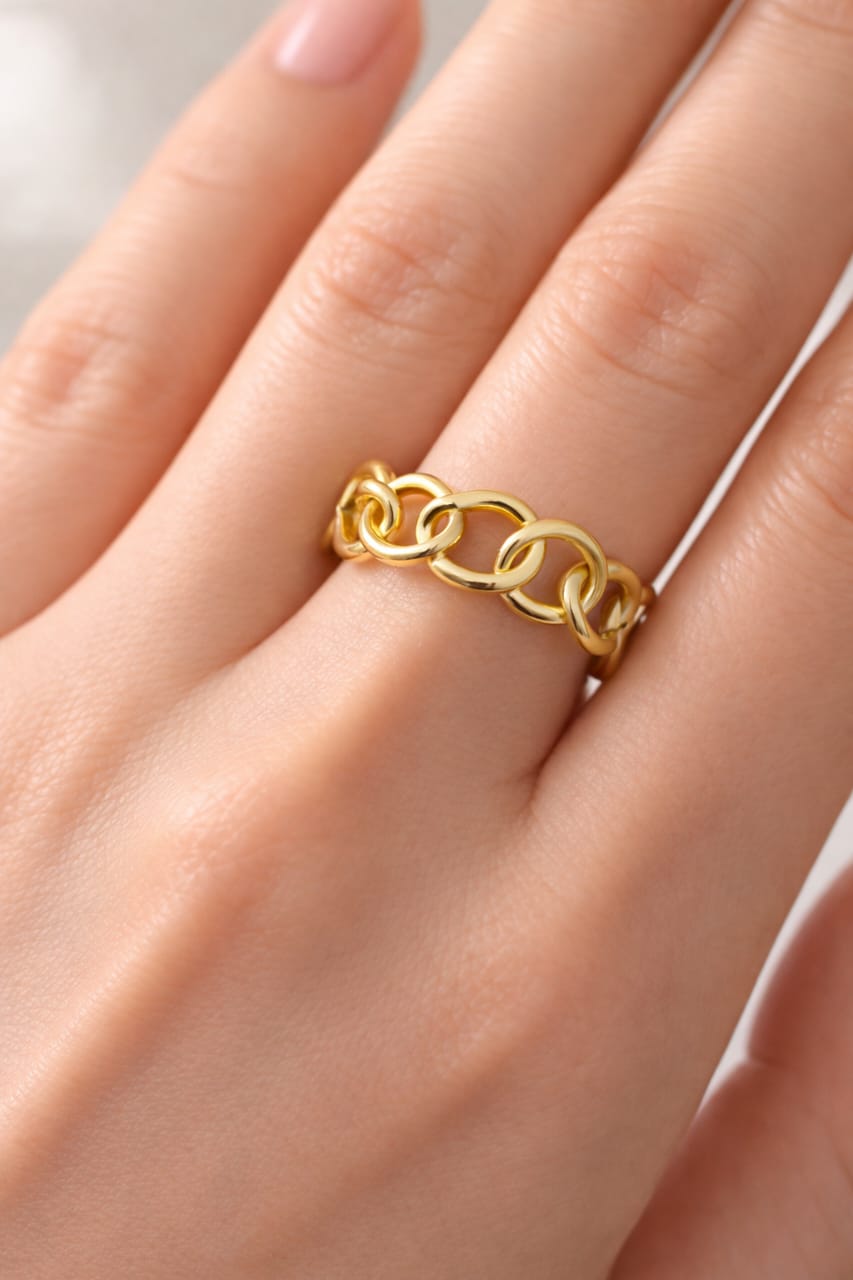 Bold Chain Link Gold Ring